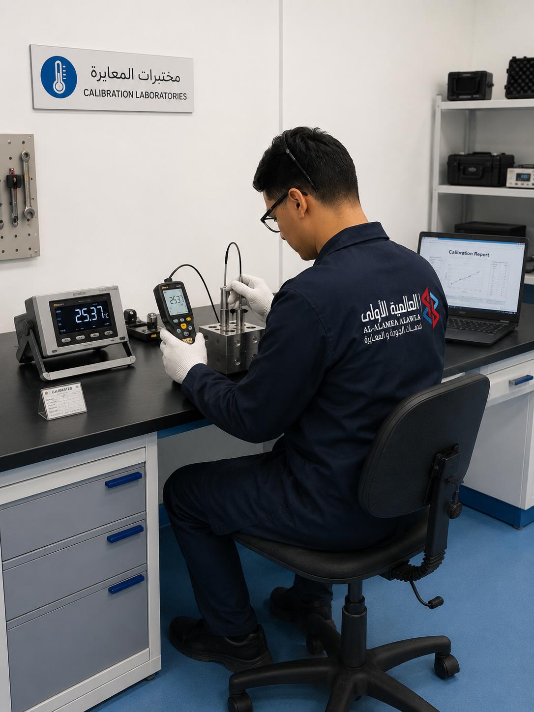 Temperature calibration in a calibration laboratory